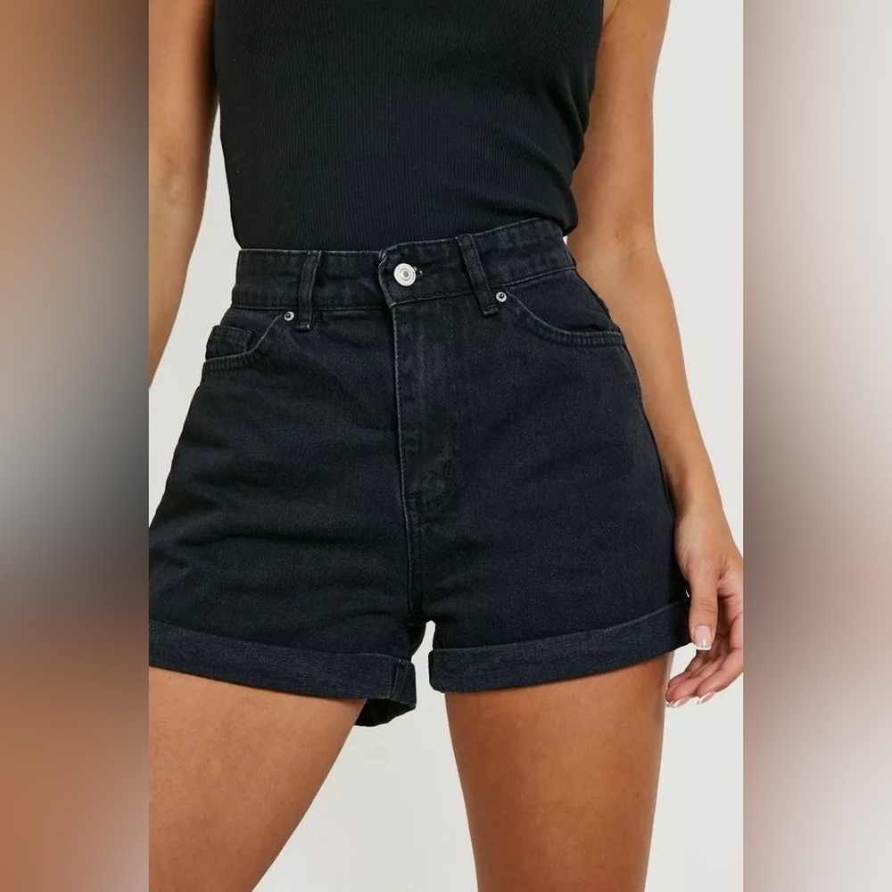 BOOHOO black denim jean  shorts